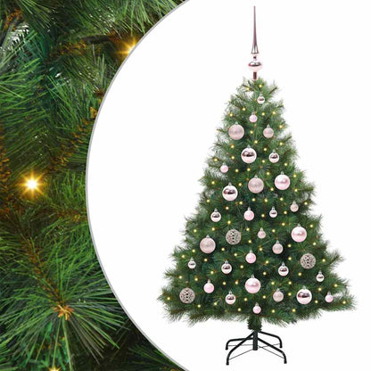 Konstgjord julgran med 150 LED-lampor Grön 120 cm PE och PVC