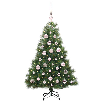 Konstgjord julgran med 150 LED-lampor Grön 120 cm PE och PVC