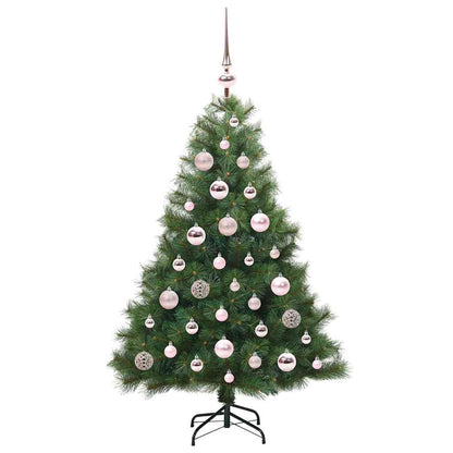 Konstgjord julgran med 150 LED-lampor Grön 120 cm PE och PVC