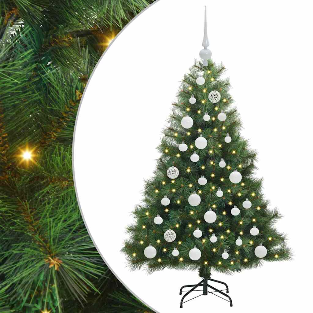 Konstgjord julgran med 150 LED-lampor Grön 120 cm PE och PVC