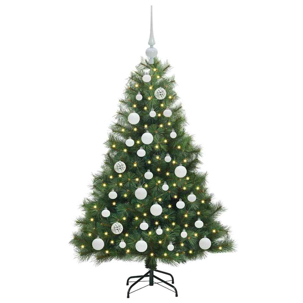 Konstgjord julgran med 150 LED-lampor Grön 120 cm PE och PVC