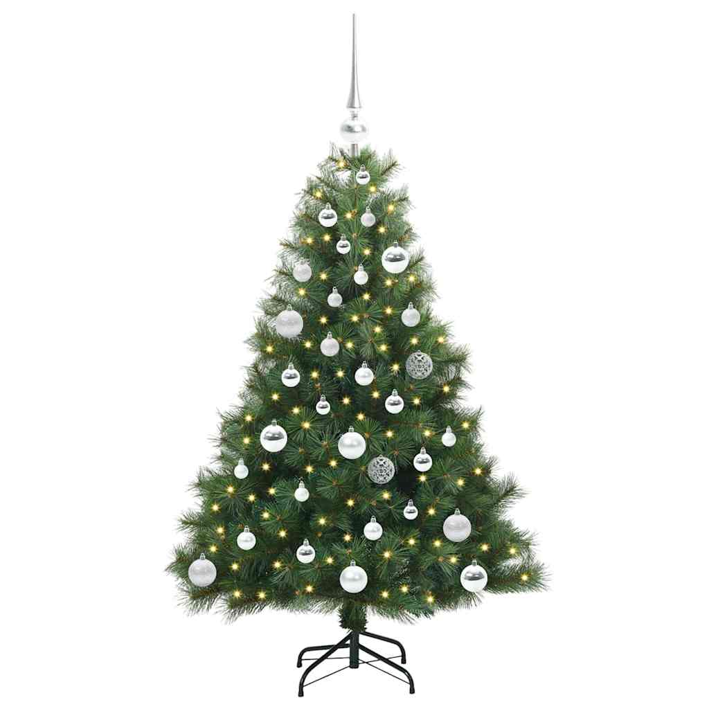 Konstgjord julgran med 150 LED-lampor Grön 120 cm PE och PVC