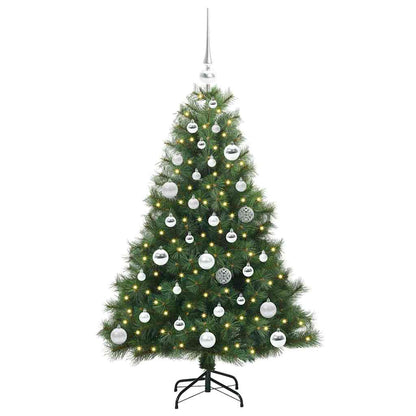 Konstgjord julgran med 150 LED-lampor Grön 120 cm PE och PVC