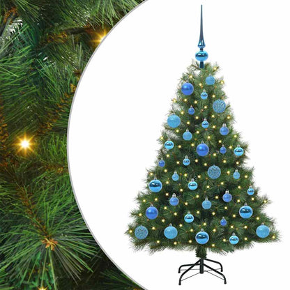 Konstgjord julgran med 150 LED-lampor Grön 120 cm PE och PVC