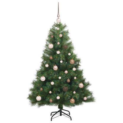 Konstgjord julgran med 150 LED-lampor Grön 150 cm PE och PVC