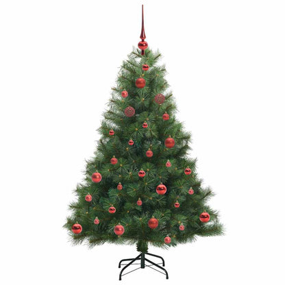 Konstgjord julgran med 150 LED-lampor Grön 150 cm PE och PVC