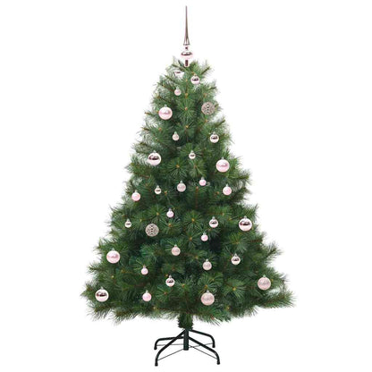 Konstgjord julgran med 150 LED-lampor Grön 150 cm PE och PVC