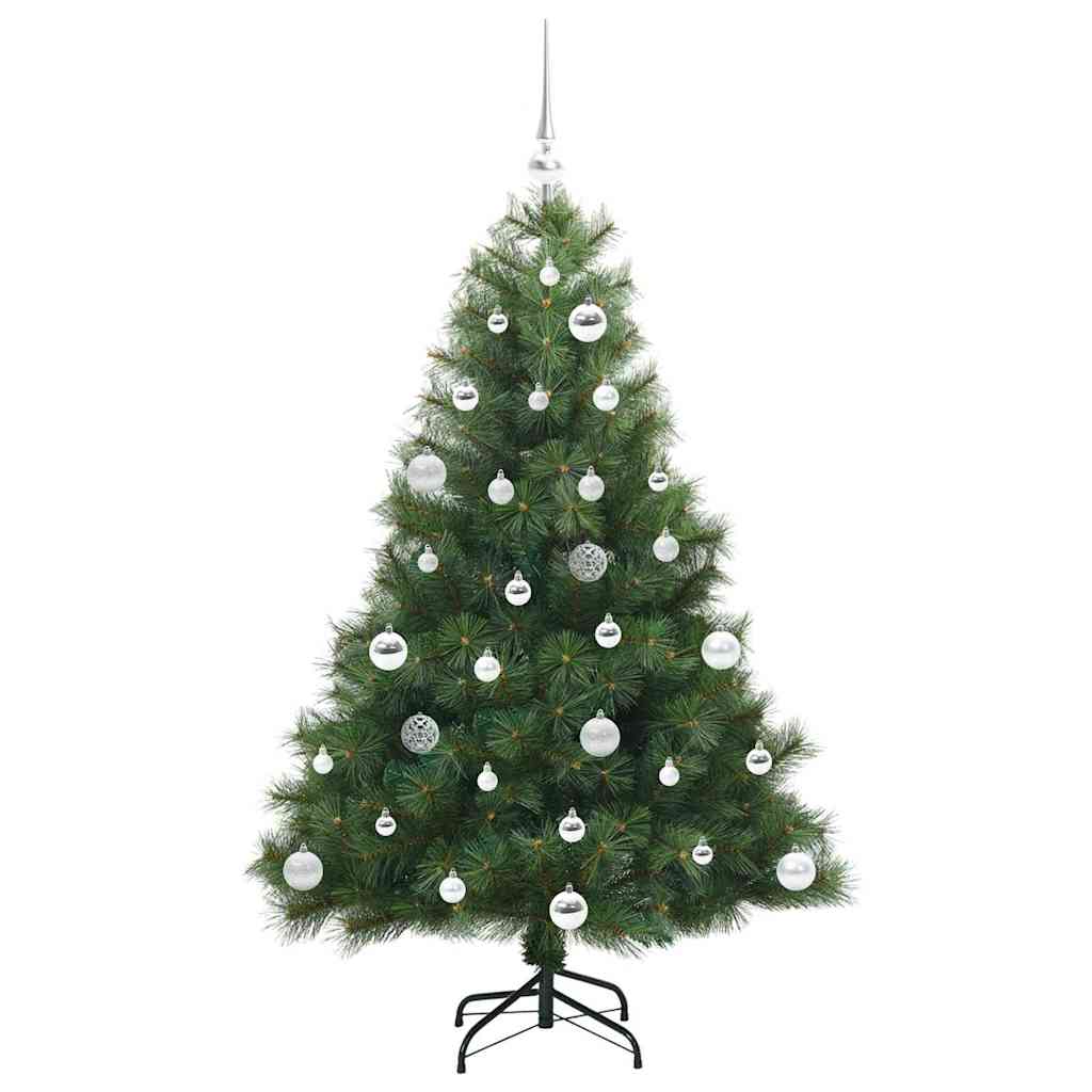 Konstgjord julgran med 150 LED-lampor Grön 150 cm PE och PVC