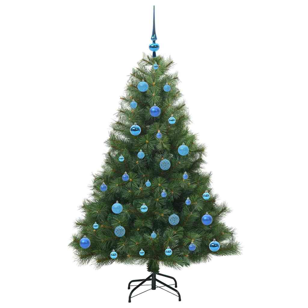 Konstgjord julgran med 150 LED-lampor Grön 150 cm PE och PVC