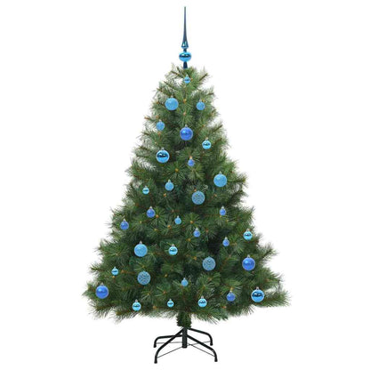 Konstgjord julgran med 150 LED-lampor Grön 150 cm PE och PVC