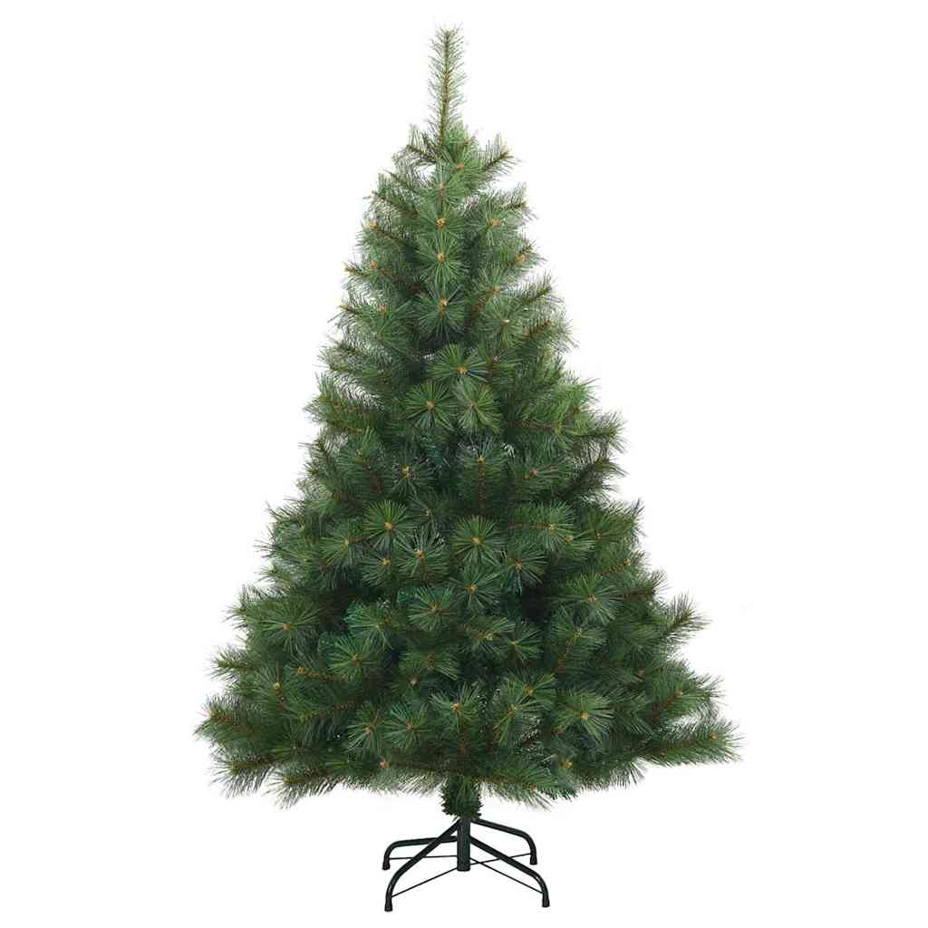 Konstgjord julgran med 150 LED-lampor Grön 150 cm PE och PVC