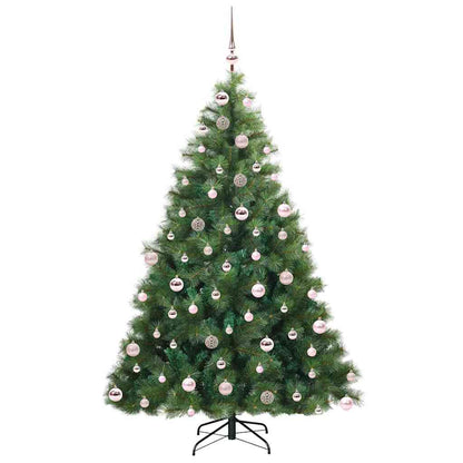 Konstgjord julgran med 300 LED-lampor Grön 180 cm PE och PVC