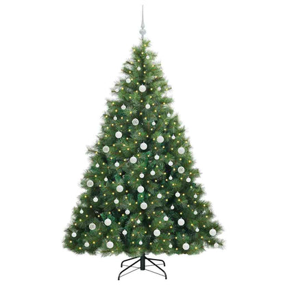 Konstgjord julgran med 300 LED-lampor Grön 180 cm PE och PVC