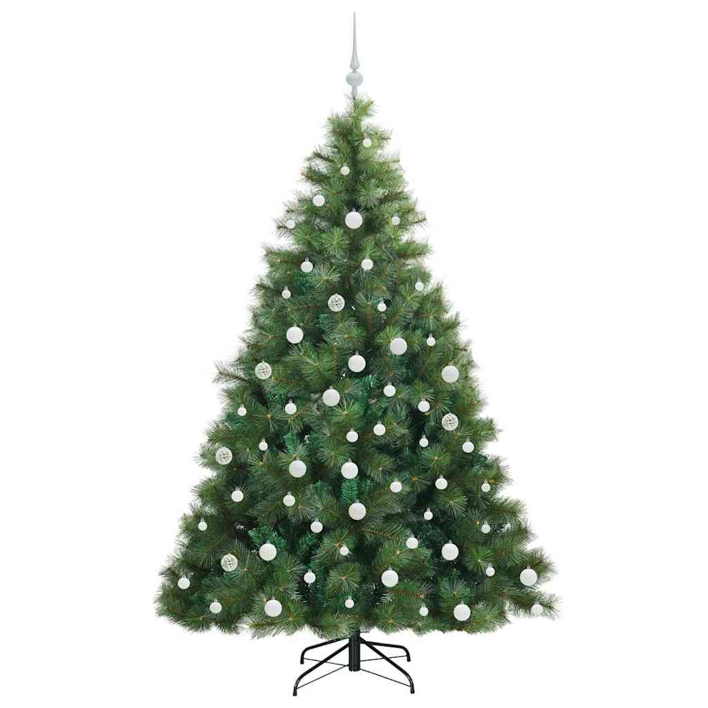 Konstgjord julgran med 300 LED-lampor Grön 180 cm PE och PVC