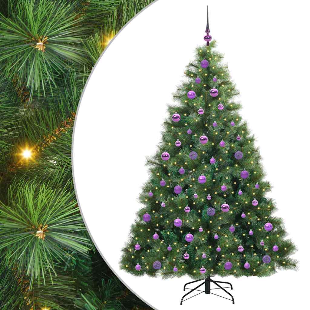 Konstgjord julgran med 300 LED-lampor Grön 180 cm PE och PVC