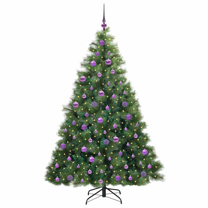 Konstgjord julgran med 300 LED-lampor Grön 180 cm PE och PVC