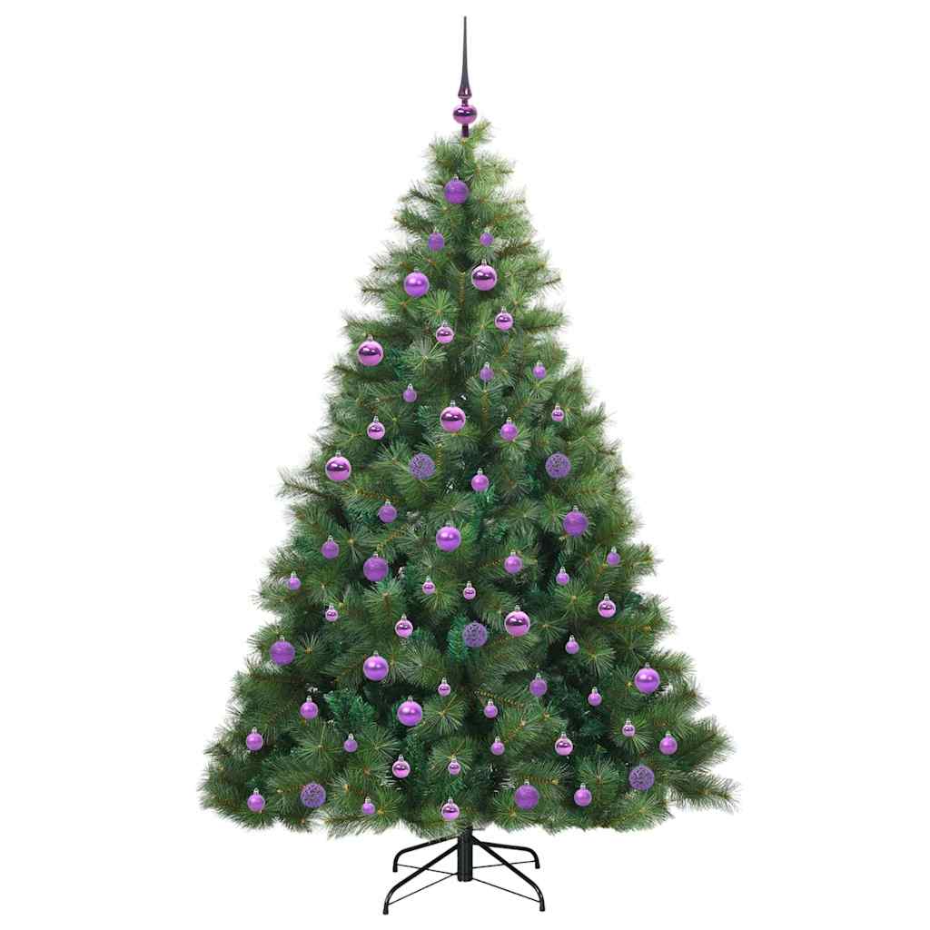 Konstgjord julgran med 300 LED-lampor Grön 180 cm PE och PVC