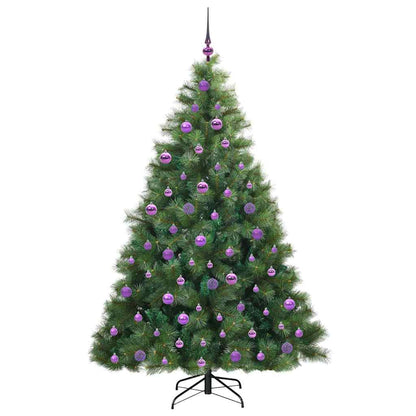 Konstgjord julgran med 300 LED-lampor Grön 180 cm PE och PVC