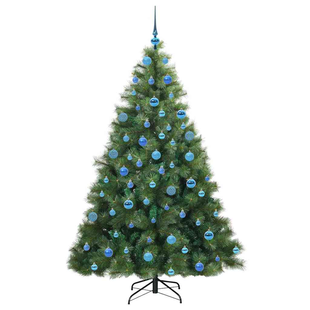 Konstgjord julgran med 300 LED-lampor Grön 180 cm PE och PVC