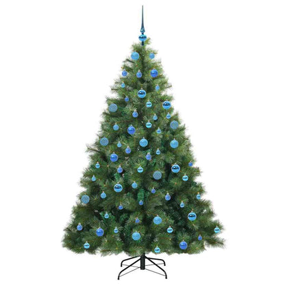 Konstgjord julgran med 300 LED-lampor Grön 180 cm PE och PVC