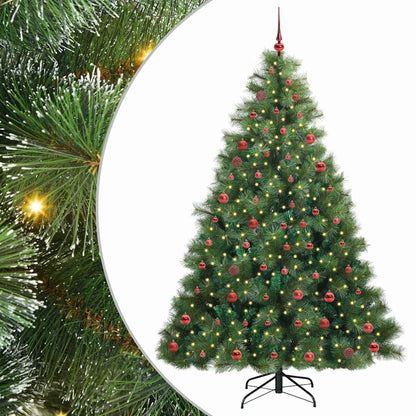 Konstgjord julgran med 300 LED-lampor Grön 210 cm PE och PVC