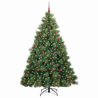 Konstgjord julgran med 300 LED-lampor Grön 210 cm PE och PVC