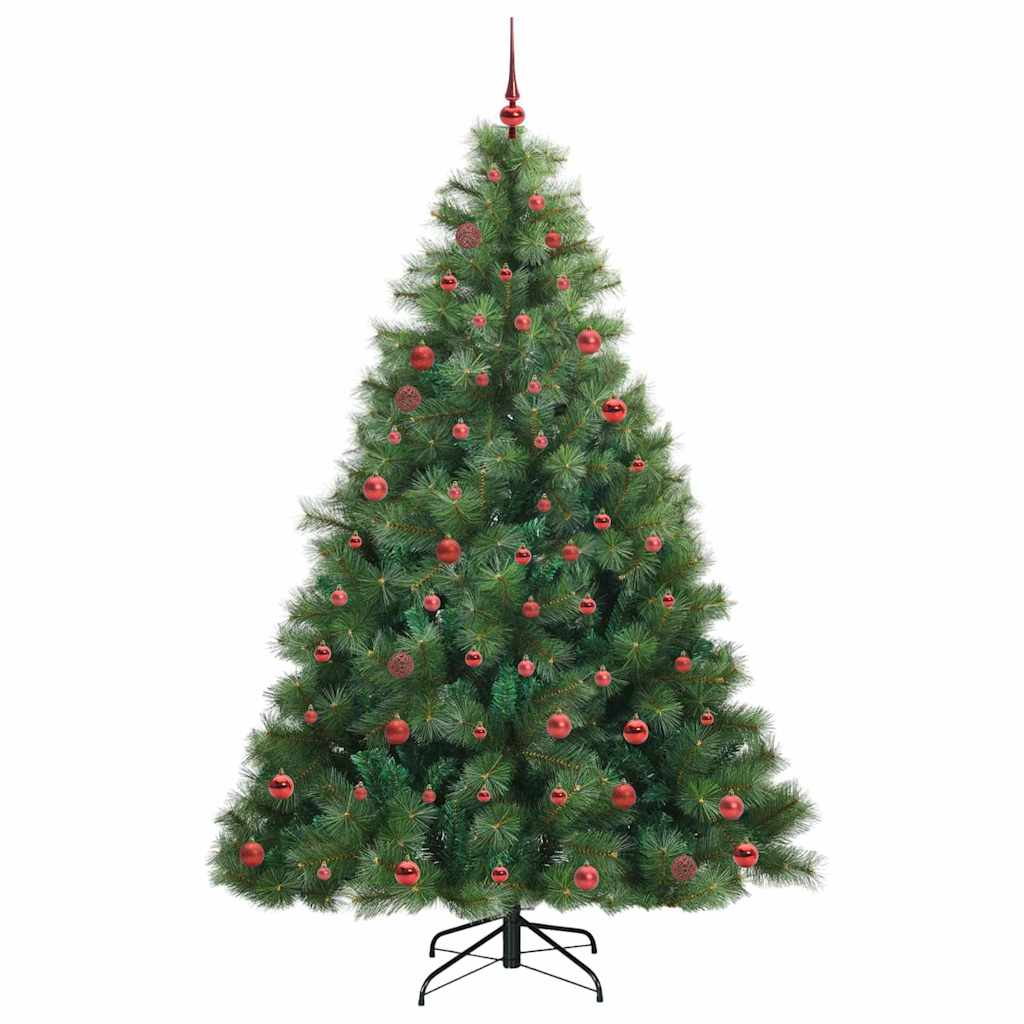 Konstgjord julgran med 300 LED-lampor Grön 210 cm PE och PVC