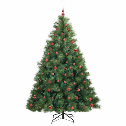 Konstgjord julgran med 300 LED-lampor Grön 210 cm PE och PVC