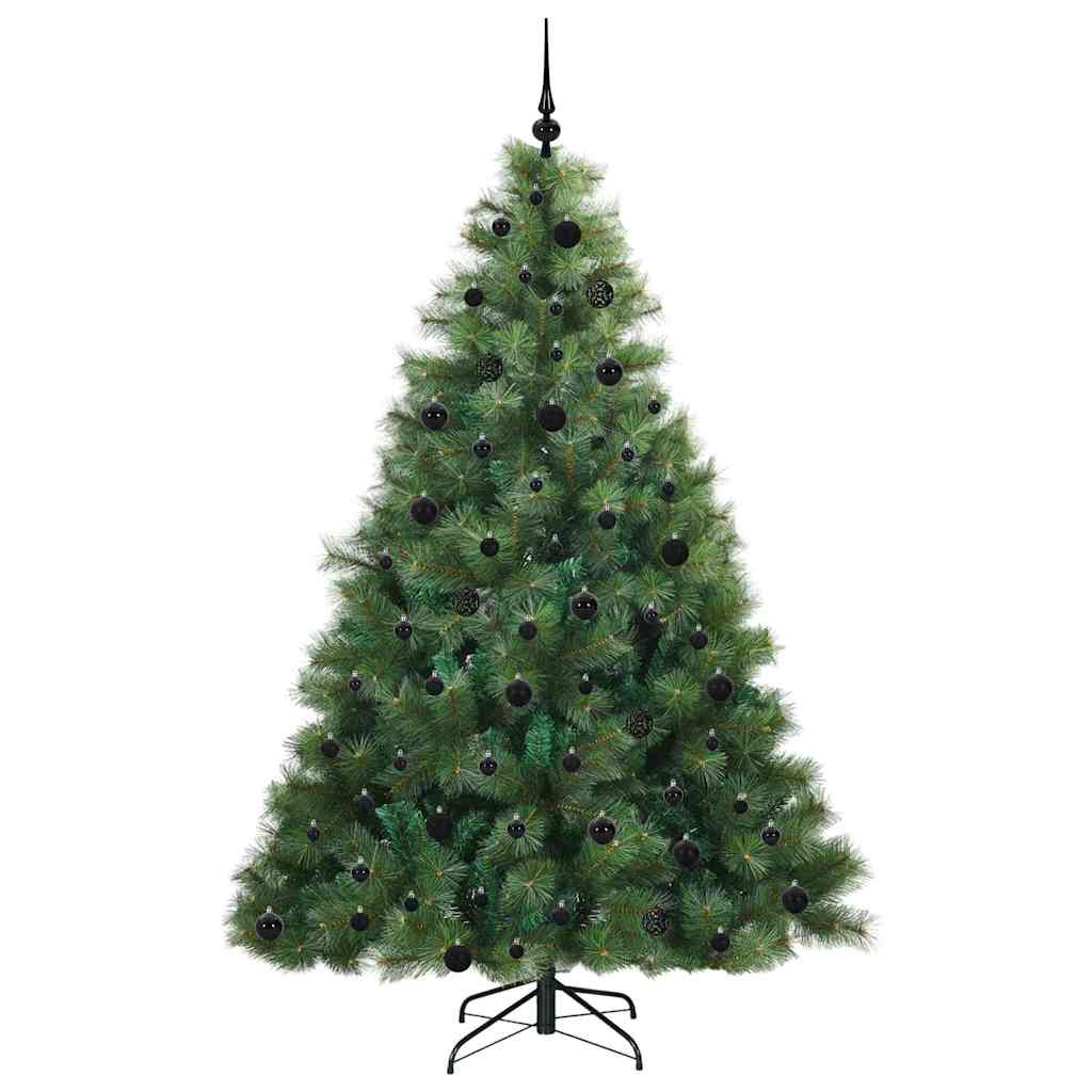 Konstgjord julgran med 300 LED-lampor Grön 210 cm PE och PVC