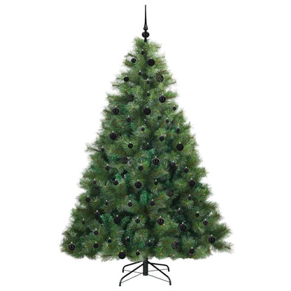 Konstgjord julgran med 300 LED-lampor Grön 210 cm PE och PVC