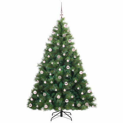 Konstgjord julgran med 300 LED-lampor Grön 210 cm PE och PVC