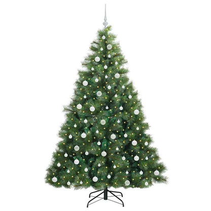 Konstgjord julgran med 300 LED-lampor Grön 210 cm PE och PVC