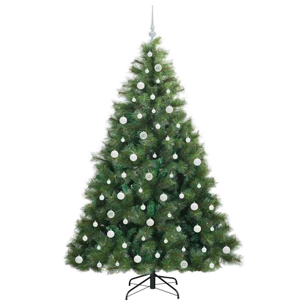 Konstgjord julgran med 300 LED-lampor Grön 210 cm PE och PVC
