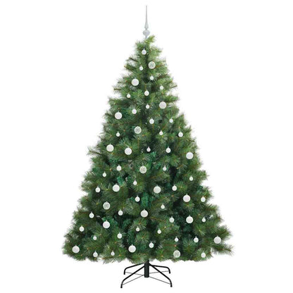Konstgjord julgran med 300 LED-lampor Grön 210 cm PE och PVC