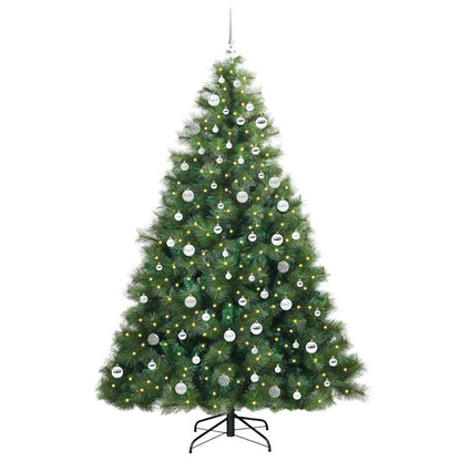 Konstgjord julgran med 300 LED-lampor Grön 210 cm PE och PVC