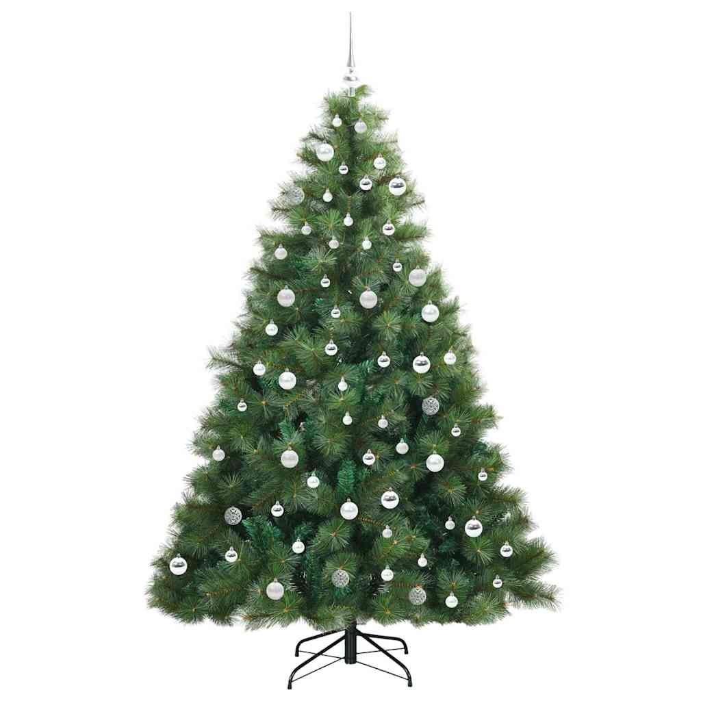 Konstgjord julgran med 300 LED-lampor Grön 210 cm PE och PVC