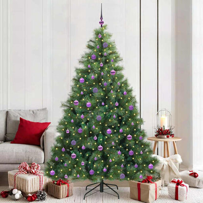 Konstgjord julgran med 300 LED-lampor Grön 210 cm PE och PVC