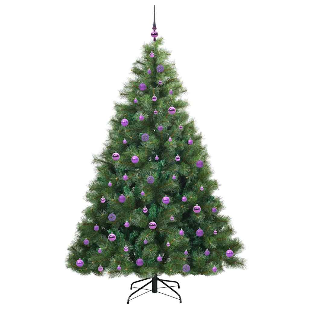 Konstgjord julgran med 300 LED-lampor Grön 210 cm PE och PVC
