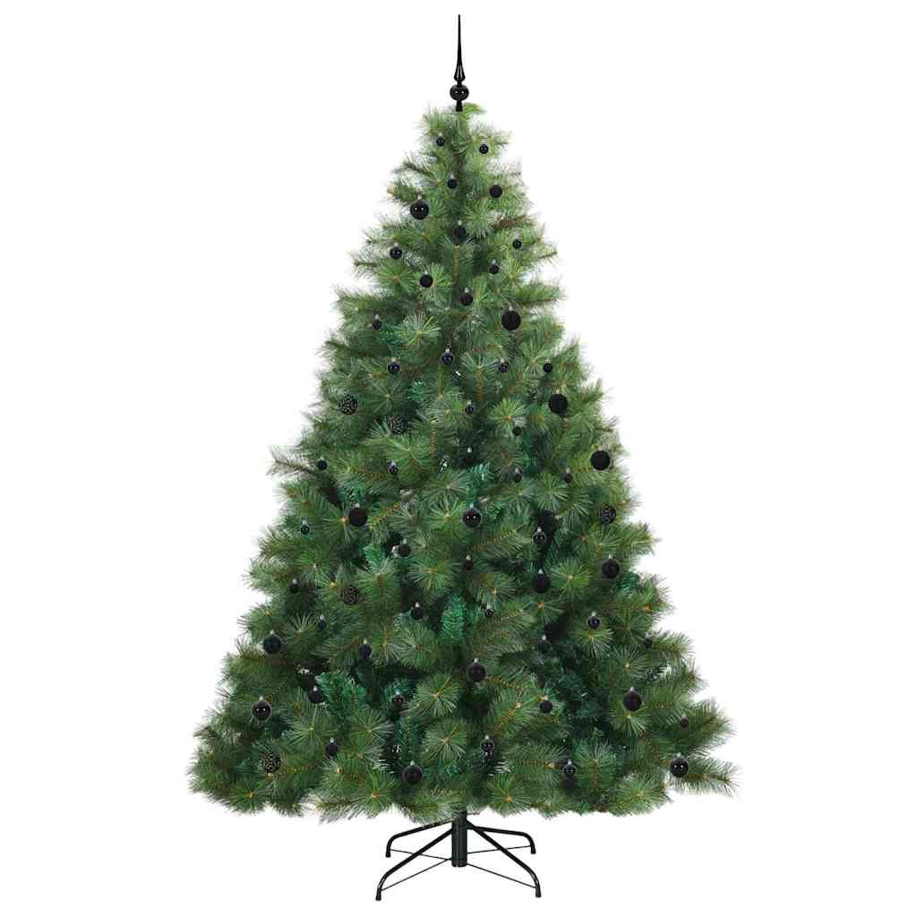 Konstgjord julgran med 300 LED-lampor Grön 240 cm PE och PVC