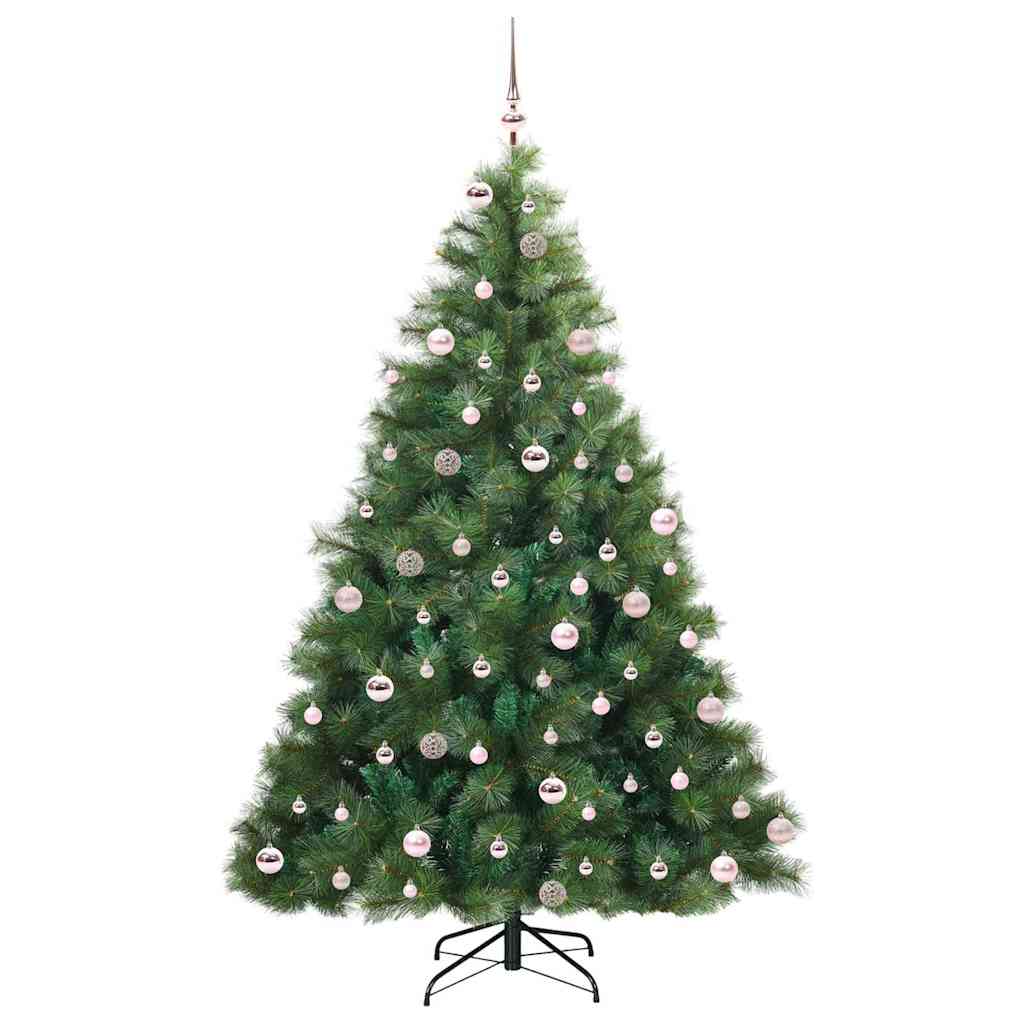 Konstgjord julgran med 300 LED-lampor Grön 240 cm PE och PVC