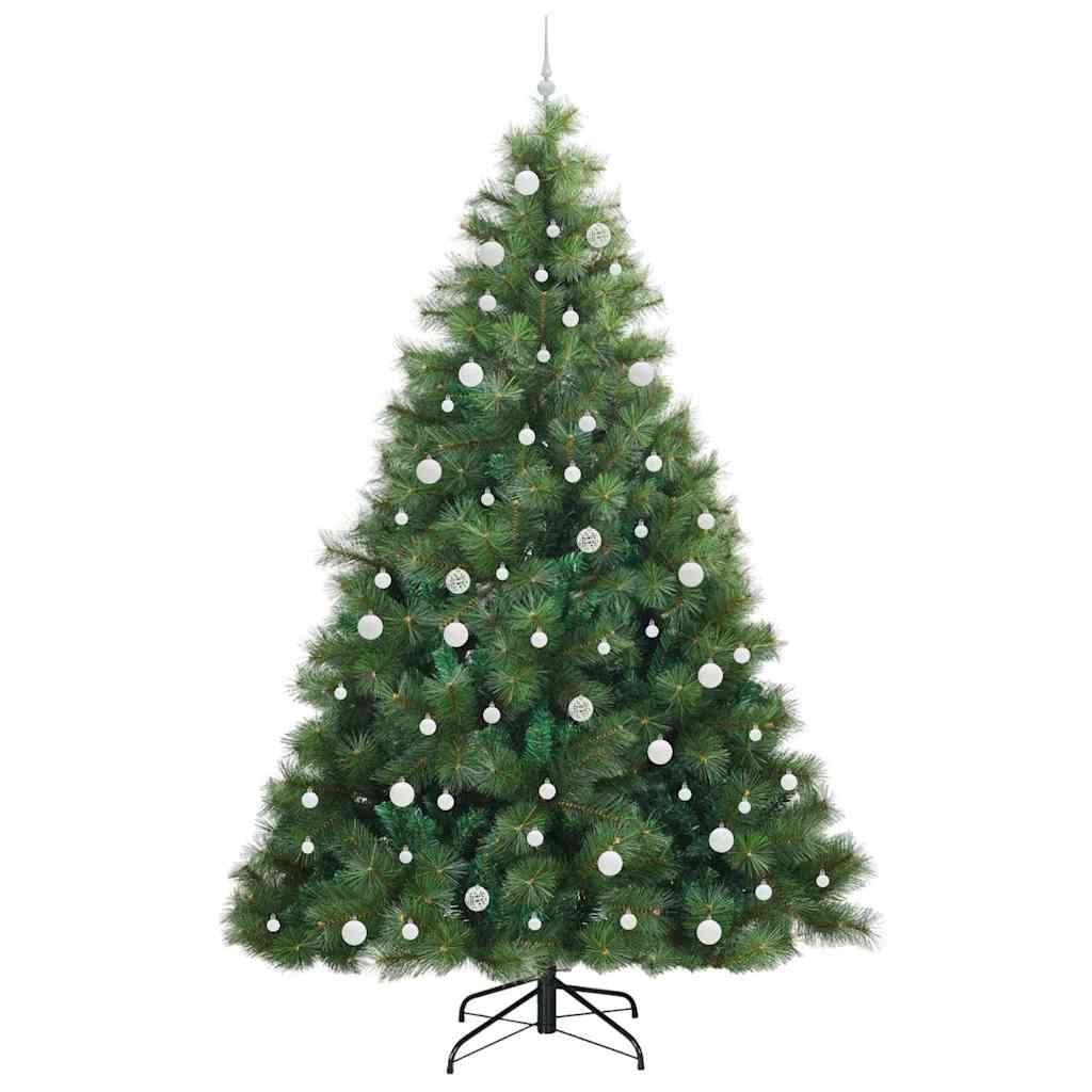 Konstgjord julgran med 300 LED-lampor Grön 240 cm PE och PVC