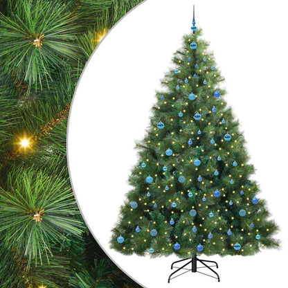 Konstgjord julgran med 300 LED-lampor Grön 240 cm PE och PVC