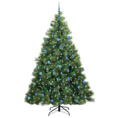 Konstgjord julgran med 300 LED-lampor Grön 240 cm PE och PVC
