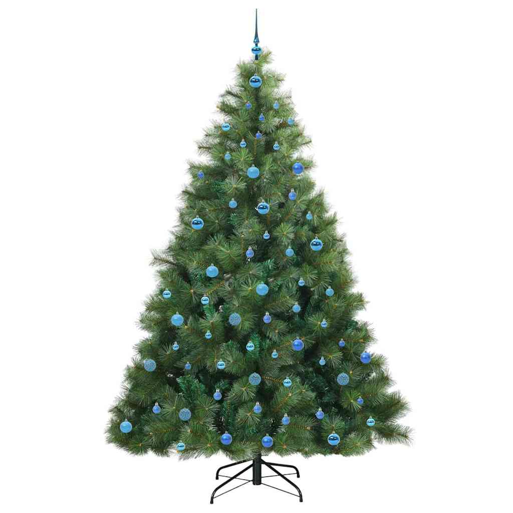 Konstgjord julgran med 300 LED-lampor Grön 240 cm PE och PVC