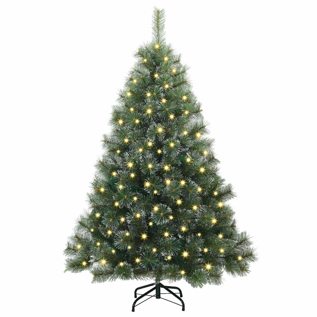 Konstgjord julgran med 150 LED-lampor Grön 120 cm PE och PVC