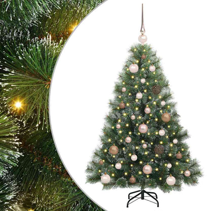 Konstgjord julgran med 150 LED-lampor Grön 120 cm PE och PVC
