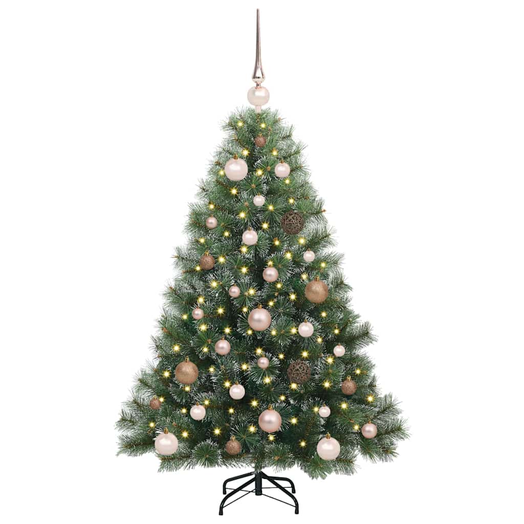 Konstgjord julgran med 150 LED-lampor Grön 120 cm PE och PVC