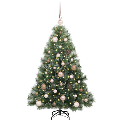 Konstgjord julgran med 150 LED-lampor Grön 120 cm PE och PVC