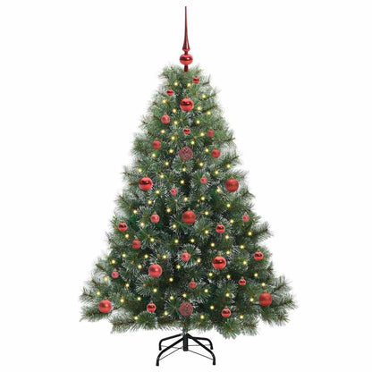 Konstgjord julgran med 150 LED-lampor Grön 120 cm PE och PVC