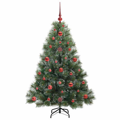 Konstgjord julgran med 150 LED-lampor Grön 120 cm PE och PVC